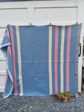 Load image into Gallery viewer, Vintage Wool Blanket {blue/pink}
