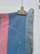 Load image into Gallery viewer, Vintage Wool Blanket {blue/pink}
