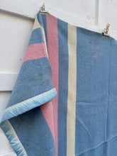 Load image into Gallery viewer, Vintage Wool Blanket {blue/pink}

