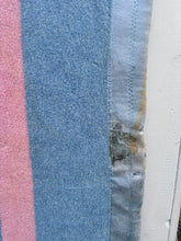 Load image into Gallery viewer, Vintage Wool Blanket {blue/pink}
